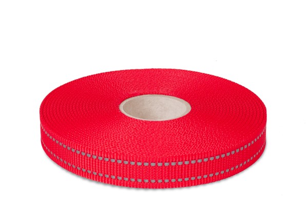 Reflektorband, einseitig reflektierend, rot